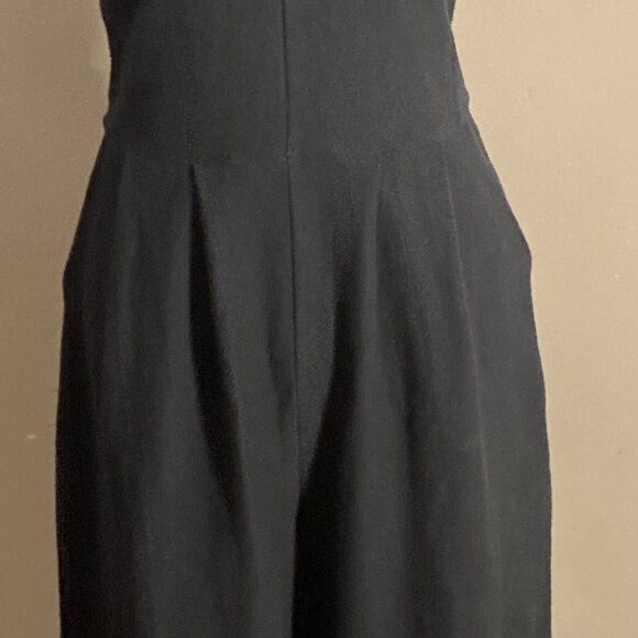 Madewell Textured & Thread Ribbed Jumpsuit Black Sleeveless Pockets Wms Sz S - Picture 2 of 16